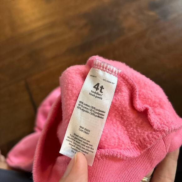 Carter's girls 4t Pullover Crewneck Sweatshirt Pink Christmas Sloth Fa La La - Picture 6 of 6